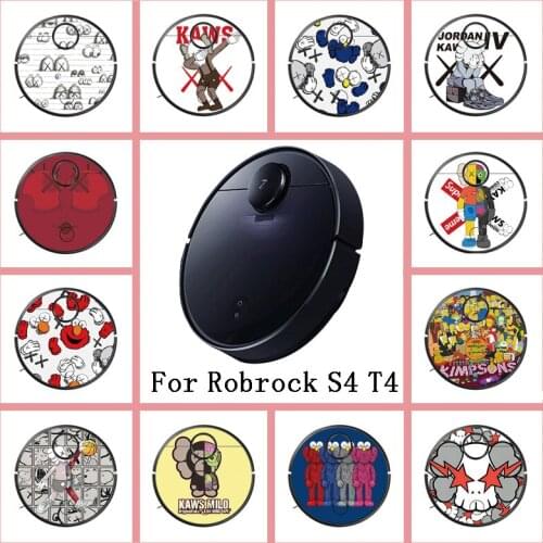 Provide Customized Custom Fashion Sticker for xiaomi Roborock S4 T4 Robot Robotic Vacuum Cleaner Skin Spare Parts Accessories