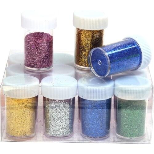 12pcs/set Bottle Glitter Powder Round Nail Party Gift Decoration Manicure Sequins DIY Gift Bag Packaging Accessories