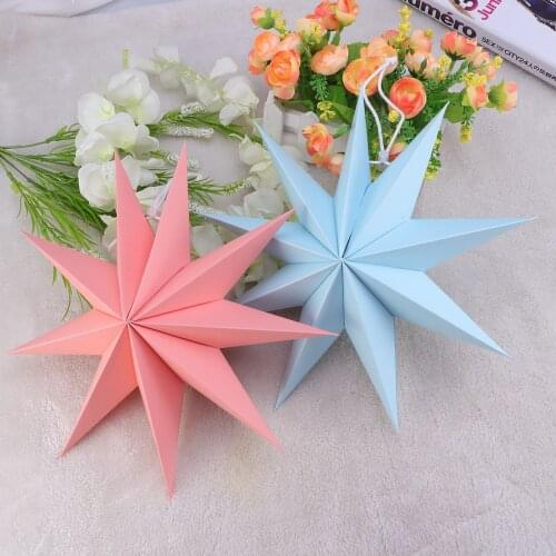 Hollow Out Paper Lantern Star Paper Christmas Ornaments Folding Hanging Paper Star Lanterns Party Lantern New Year Decoration