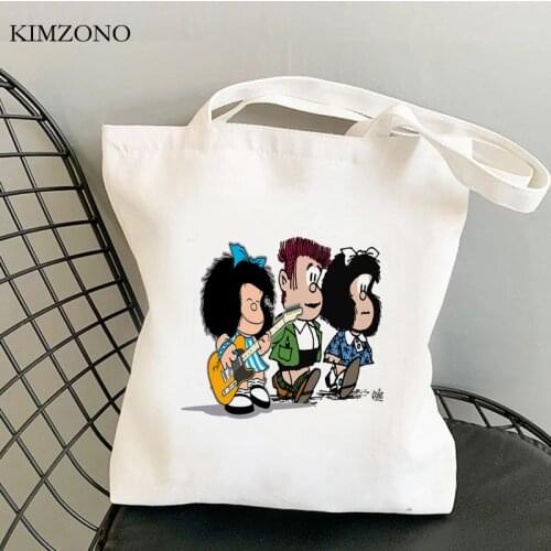 Mafalda shopping bag canvas recycle bag cotton reusable jute bag bag net bolsas reutilizables fabric bolsa compra sac tissu