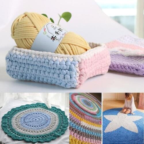Hand-knit Woven Thread Thick Basket Blanket Braided DIY Crochet Cloth Fancy Yarn Hand-knitted Medium and Thick Wool