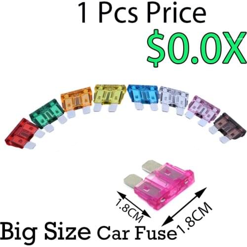1Pcs Big Size Car Fuse Clip Spare For Vehicle Fuse 2a 3a 5a 7.5a 10a 15a 20a 25a 30a 35a 40a 50a 60a 70a 80a 100a For All Cars