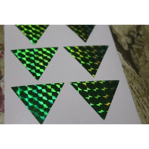 3.8x3.3cm Green hologram triangle sticker, vinyl label, holographic sticker
