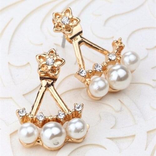 Female Models Pentagram Gorgeous Ladies Imitation Pearl Earrings Exquisite Wild Drift High Neckband Jewelry