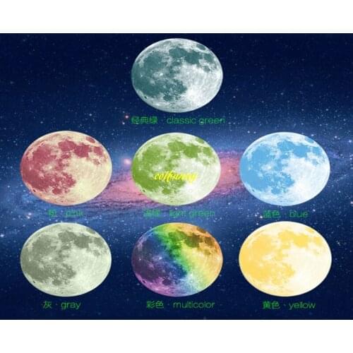 10pcs/lot 40cm Size Solar Moon Noctilucan Wall sticker Glowing Planets Wall Stickers Decals For Children kids Room