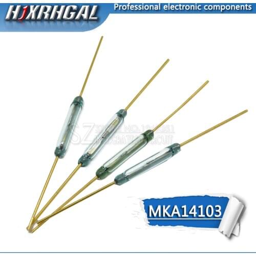 10PCS MKA14103 2*14mm Reed Switch magnetically controlled switches 2mm x 14mm glass HJXRHGAL