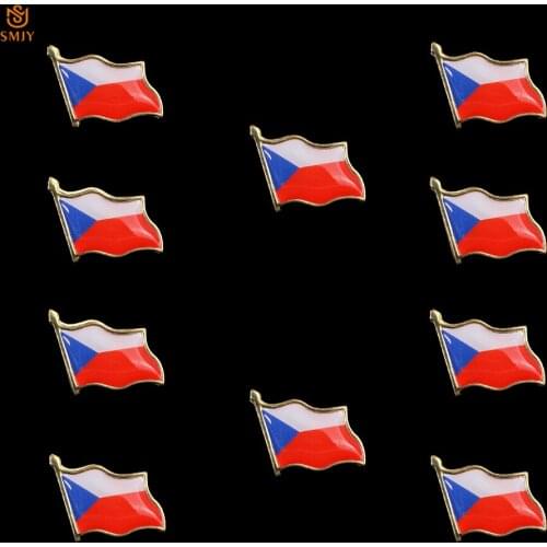 10PCS Czech Republic Painted National Brooch Tie Lapel Wearable Safety Buckle Badge