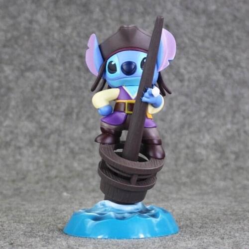 19CM Cartoon Lilo stitch pirates pvc figure toys dolls
