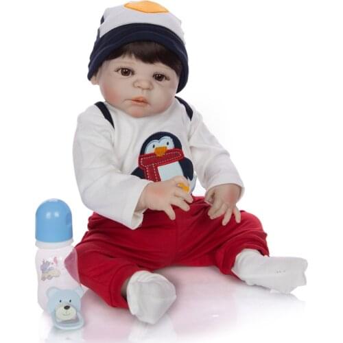 23inch 57cm Hot sale cheap dollar full silicone Victoria Lifelike newborn Baby Bonecas Bebe kid toy cute reborn baby dolls
