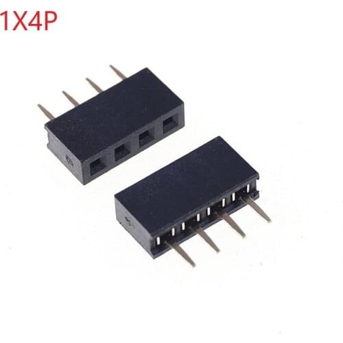 1000pcs 1x4 P 4 Pin 2.0 mm PCB Female Header Pin Headers Single row Straight Through Hole Insulator height 4.30mm Rohs Reach