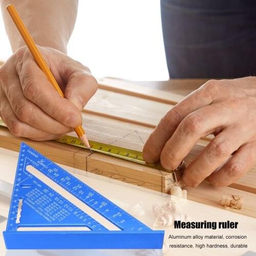 7 inch Triangular Ruler Aluminum Metric Measuring Ruler Woodworking Try Square Woodworking Gadget Depth Measurement