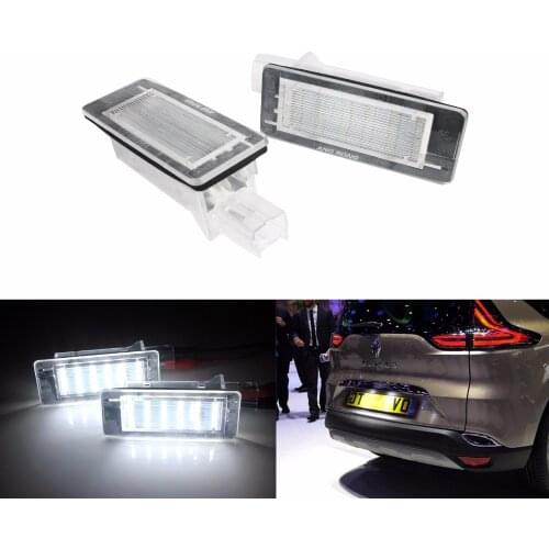 ANGRONG For Dacia Logan Lodgy Duster Canbus LED License Number Plate Light Lamps Xenon White