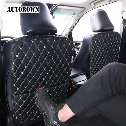AUTOROWN PU Car seat back cover for child Leather Anti Kick Pad Car interior Accessories Universal automobile seat cover mats