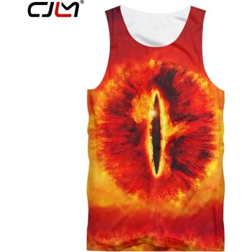 CJLM vest mens fashion bodybuilding red eye 3D vest printing red eye hip hop 5XL clothing unisex spring sleeveless shirt