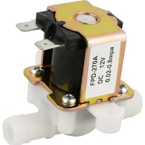 DC12V OD12mm Plastic Electric magnetic N/C Solenoid Valve Normally Water Inlet Flow Switch
