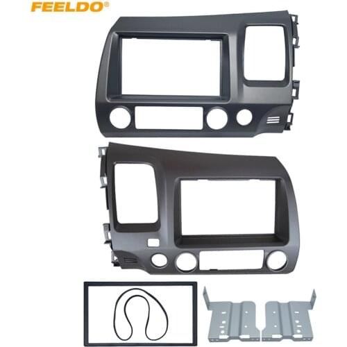 FEELDO Car DVD Radio Audio Fascia Panel Frame Adaptor Fitting Kit For Honda CIVIC(LHD/RHD) 2DIN Stereo Plate Frame Installation