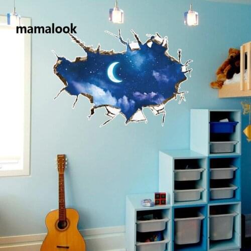 MAMALOOK 3D Blue Sky White Clouds Wall Sticker For Kids Baby room Ceiling Roof Art Mural Home Decor Self-adhesive Floor Wall
