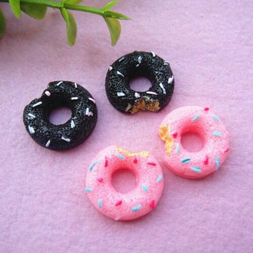 Resin Crafts For DIY Decoration Mixed 20pcs 15*18mm Hot And Kawaii Flat Back Resin Cabochon Donut