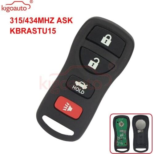 Kgoauto Remote fob 4 button 434Mhz 315mhz KBRASTU15 for Nissan Xterra Pathfinder Frontier 2003 car remote key