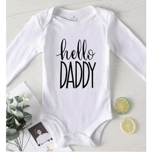 Hello Daddy Cotton Romper Toddler Girl Clothes Baby boy Clothes Newborn one piece Jumpsuits Onesie Rompers Printing