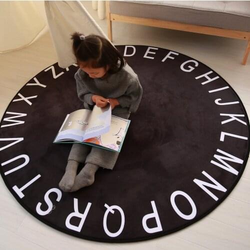Round Kids Cartoon Carpet Computer Chair Floor Mat Home Carpet Kids Room Children Play Tent Area Rug Soft Carpets Bedroom