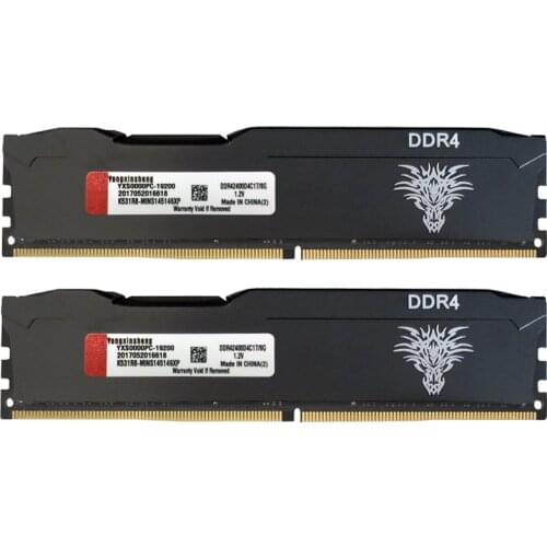 Yongxinsheng 16GB 2X8GB DDR4 RAM 2400MHz 288PIN Desktop Memory RAM PC4-19200MHz Cooling Vest Stick