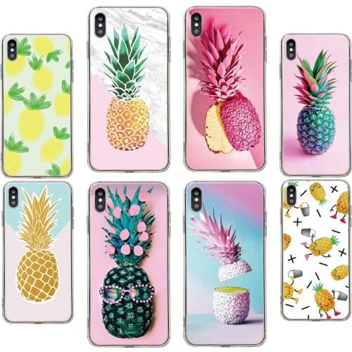For BQ 5528L 6424L 6042L 6040L 6045L 6030G 5591 5731S 6630L 5732L 5016G 4030G 5740G Pineapple print Soft TPU Phone Cases