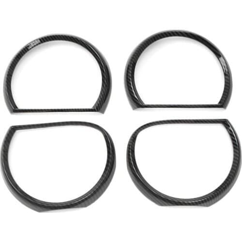 Car Headlight Trim Frame Carbon Fiber Pattern Headlight Decoration Accessories Suitable for Dodge Challenger 2015-2019