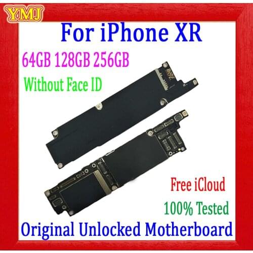 Factory unlock for iPhone XR motherboard Logic boards with full chips ios all function Tested Circuit board Wiht/No face ID 64GB