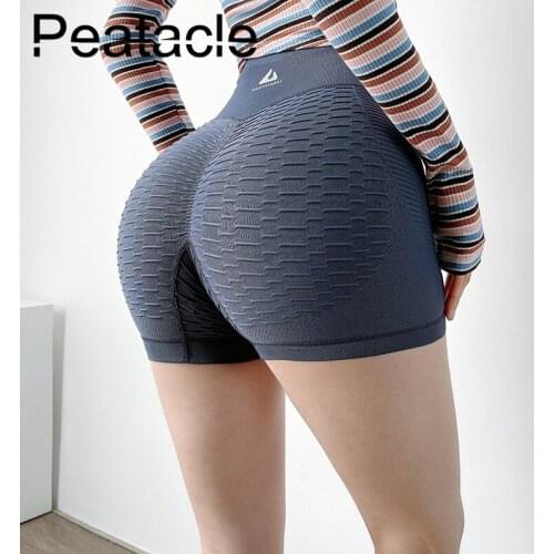 Peatacle High Waist Fitness Running Shorts Womens Tight Elastic Quick Dry Sports Yoga Sexy