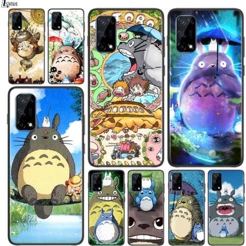 Totoro Cute Cat for OPPO Realme V15 X5 X3 X50 X7 X2 C17 C11 C3 C2 7 7i 6 6S 6i 5 Narzo 20 Pro Black Phone Case
