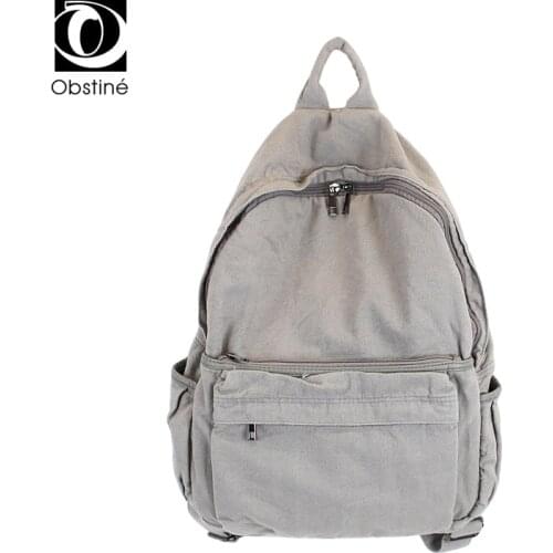 Large Capacity Cotton Canvas Backpacks Shoulders Bag Women Fabric Backpack School Bagpack for Girls Casual White Back Pack