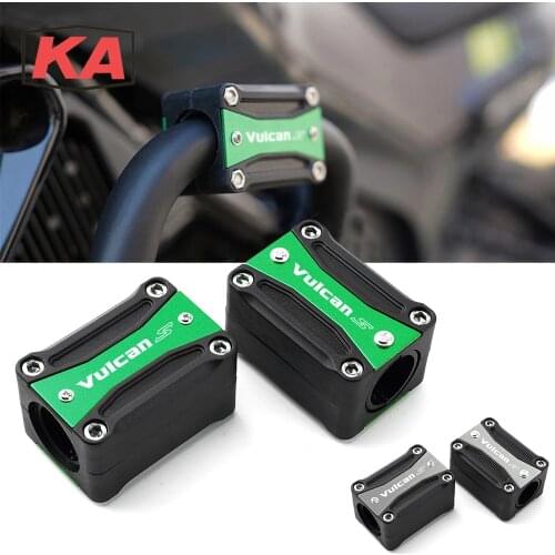 Green Motorcycle Engine Guard Bumper Protector Crash Bar Pad Decorative Block For KAWASAKI Vulcan S 650 650cc VN650 2015-2021