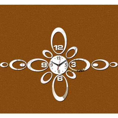 Promotion new arrival 3d mirror Acrylic Quartz wall clock home decor black limited watch art stickers safe