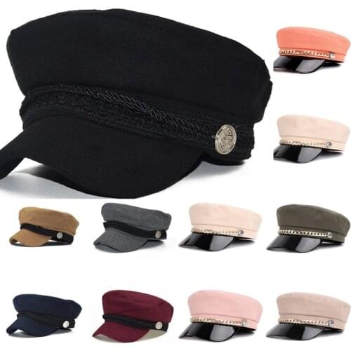 Womens Satin Cadet Cap Women Fashion Newsboy Cap Fall Winter Leather Visor Beret Caps Fiddler Cap