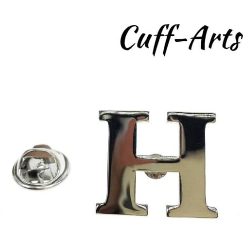 2020 New Metal English Letter Word Brooch Letter H Lapel Pins Suit Shirt Collar Pins Brooches for Women Accessories P10015