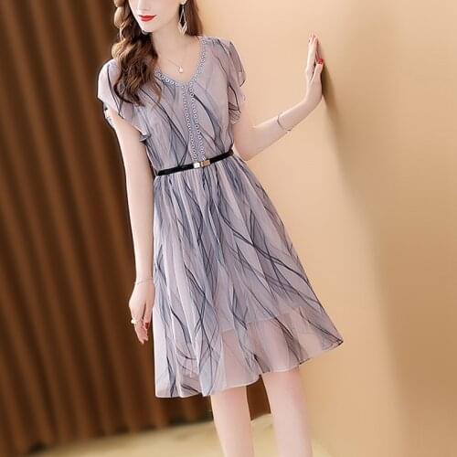 Only Plus Women Holiday Beach Short Dress Chiffon Gradient Color Fashion Slim High Waist Short Sleeve Sashes Summer Mini Dresses
