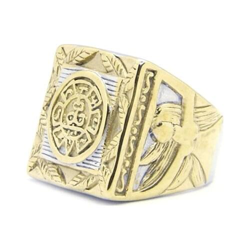 Golden Biker 13 Ring 316L Stainless Steel Hot Mens Polishing Punk Cool Big Ring