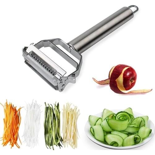1pc Multifunctional Julienne Peeler Vegetable Fruit Peeler Stainless Steel Durable Potato Slicer Shredder Carrot Peeler