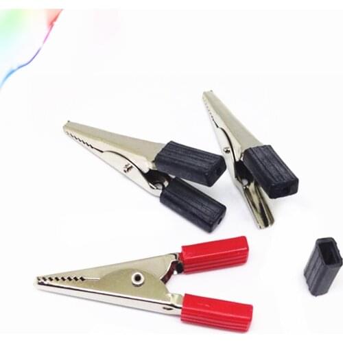 10 pcs 50mm Plastic Handle Test Probe Metal Alligator Clips
