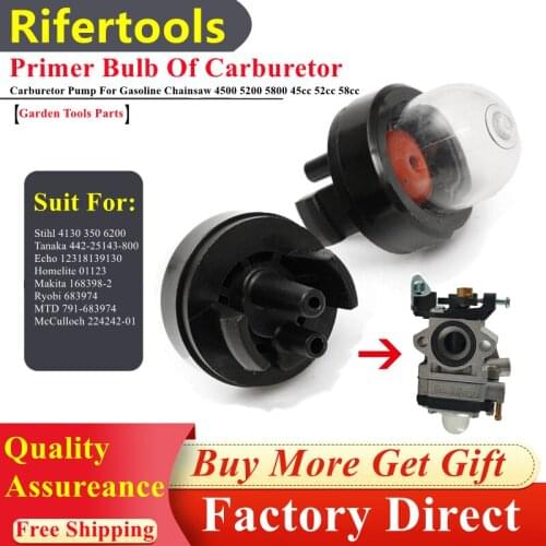 100pcs In Pack Oil Bubble Petrol Snap In Primer Bulb Of Carburetor Pump For Gasoline Chainsaw 4500 5200 5800 45cc 52cc 58cc Carb