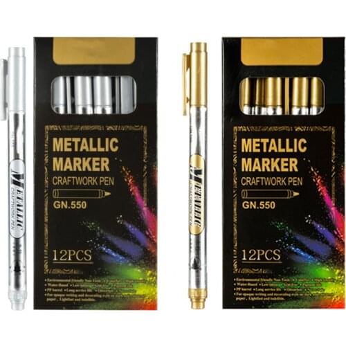 12 Pcs Epoxy Resin Drawing Pen Acrylic Paint Highlights Metallic Permanent Marker Graffiti Point Pen