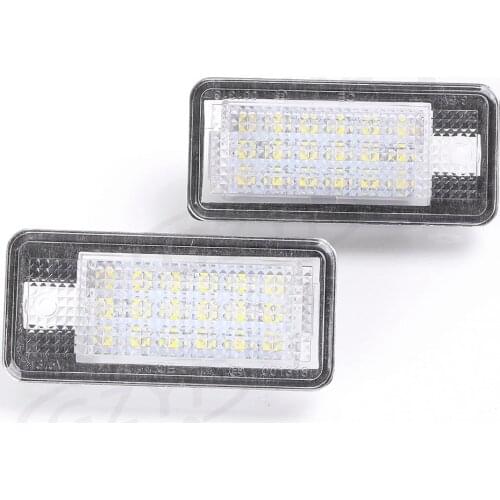 2Pcs Car License Plate Light Lamp White 18-SMD LED Lights For Audi A3 A4 A6 A8 S3 S4 S6 S8 Q7 Universal