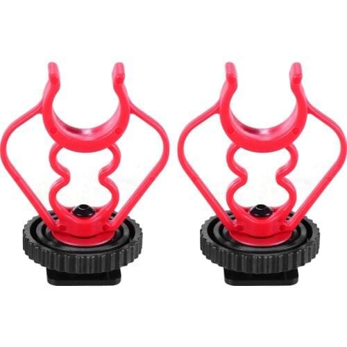 2PCS Universal MicShock Mount Cold Shoe Mount Adapter Plastic Microphone Bracket Mount Replacement for Shotgun Microphones