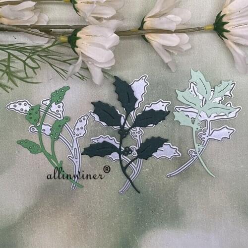 3Pcs Leaves branches Metal Cutting Dies Stencils For DIY Scrapbooking Decorative Embossing Handcraft Die Cutting Template