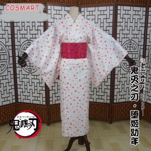 Anime Demon Slayer Kimetsu no Yaiba Daki Cosplay Costume Childhood Kimono Uniform Halloween Party Suit For Women New 2020