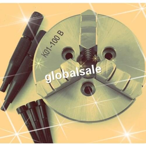 FREE SHIPPING K01-100B 3 Jaw 100mm Manual Self-Centering Lathe Chuck 2'' Three Jaws Mini Chuck Hardened Steel for CNC Wood Lathe