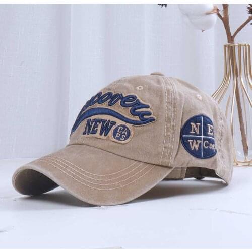 2021 100% Washed Denim Baseball Cap Snapback Hats Summer Autumn Hat for Men Women Caps Casquette Hats Letter Embroidery Gorras