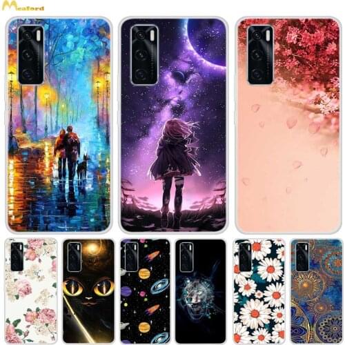 For Vivo V20 SE Case Cute Flowers Cat Silicone Phone Cover For Vivo V20 Pro V21 5G Cases V 20 21 V20SE V20pro TPU Funda Coque