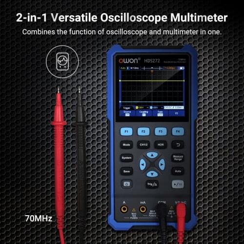 OWON HDS272S Digital Oscilloscope Multimeter Waveform Generator 20000 Counts Handheld Scope Meter Mini Automobile Oscilloscope